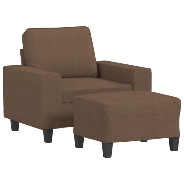 vidaXL Fauteuil avec repose-pied Marron 60 cm Tissu