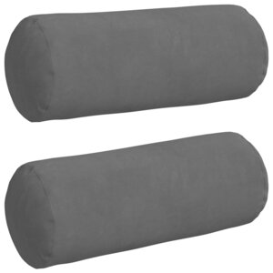 vidaXL Coussins d'accent 2 Pièces Gris foncé Ø 15 x 40 cm