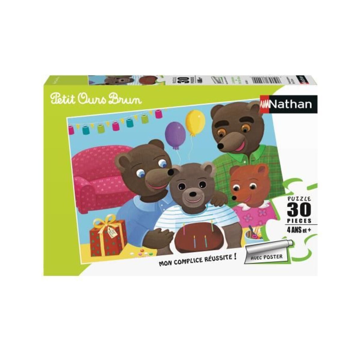 Petit ours brun puzzle 30 pieces - l'anniversaire de petit ours