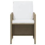 vidaXL Ensemble à dîner de jardin coussins 15 Pièces Résine tressée Beige
