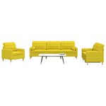 vidaXL Ensemble de canapés 3 Pièces coussins décoratifs jaune clair tissu