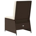 vidaXL Canapé inclinable de jardin avec coussins marron résine tressée