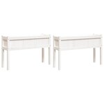 vidaXL Jardinières 2 Pièces avec pieds blanc bois de pin massif