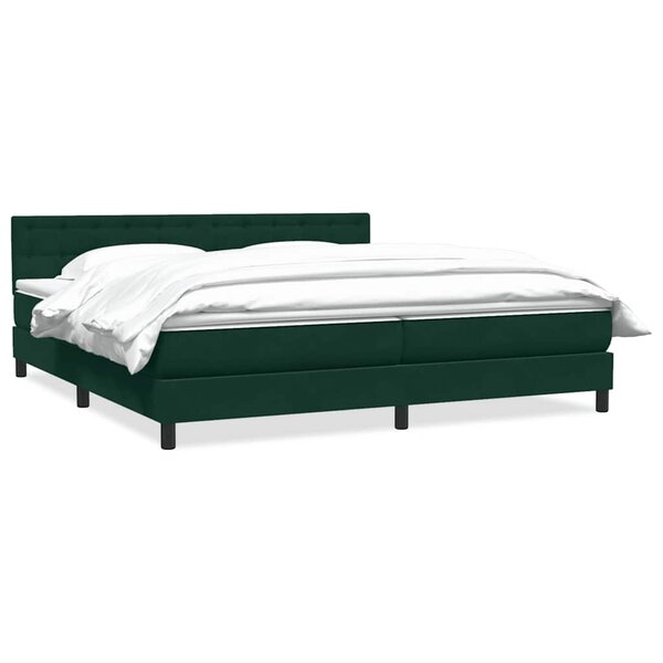 vidaXL Sommier à lattes de lit et matelas vert foncé 180x210cm velours