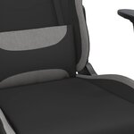 vidaXL Chaise de jeu avec repose-pied Noir et gris clair Tissu