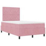 Lit avec sommier et matelas vidaXL Rose 120x200 cm Velours