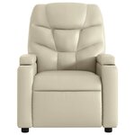 vidaXL Fauteuil de massage inclinable crème similicuir