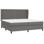 vidaXL Sommier à lattes de lit avec matelas Gris 200x200 cm Similicuir