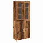 vidaXL Haut Armoire Montage mural 2 Pièces Bois ancien 69 5 x 34 x 180 cm