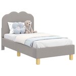 vidaXL Cadre de lit pour tout-petit avec tête de lit Gris clair Bouclé