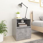 vidaXL Tables de chevet 2 Pièces Gris béton 40x40x50 cm Aggloméré
