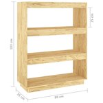 vidaXL Bibliothèque/Séparateur de pièce 80x35x103cm bois de pin massif