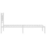 vidaXL Cadre de lit métal avec tête de lit blanc 100x190 cm