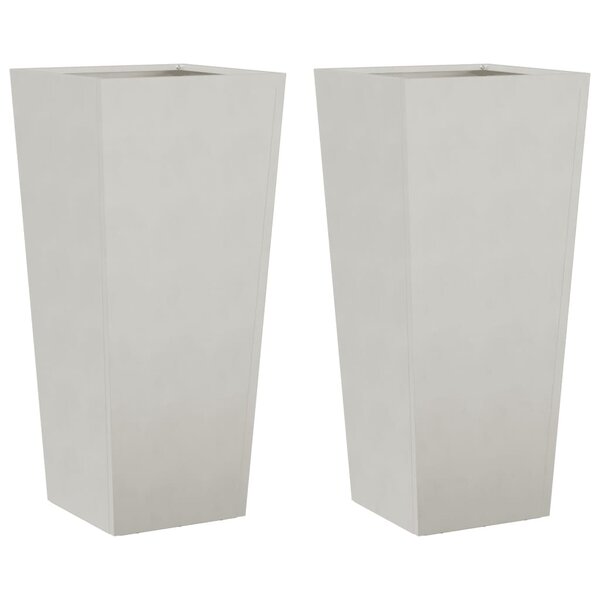 vidaXL Jardinières 2 Pièces 35x35x75 cm acier inoxydable