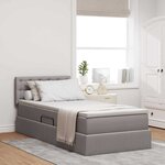 vidaXL Lit avec rangement et matelas avec matelas Taupe 90 x 200 cm
