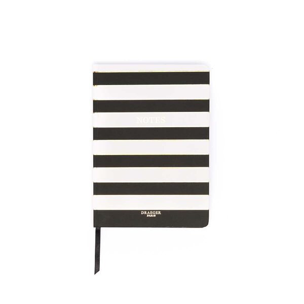 Carnet de Notes A5 Office Chic - Plusieurs Motifs - Rayures Noir - Draeger