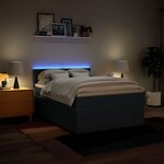 vidaXL Sommier à lattes de lit avec matelas Bleu 140x200 cm Tissu