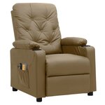 vidaXL Fauteuil de massage électrique Cappuccino Similicuir