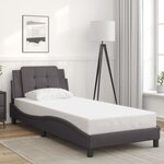 vidaXL Cadre de lit avec LED sans matelas Zadar gris 80x200 cm