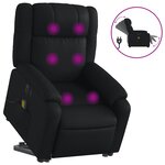 vidaXL Fauteuil inclinable de massage électrique noir similicuir