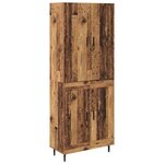 vidaXL Haut Armoire 2 Pièces Bois Ancien Bois Aggloméré et Verre
