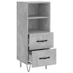 vidaXL Buffet Gris béton 34 5x34x90 cm Bois d'ingénierie