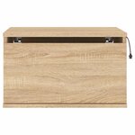 vidaXL Tables de chevet murales avec lumières LED 2 Pièces chêne sonoma
