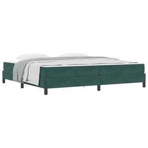 vidaXL Lit à ressorts avec matelas Vert foncé 200 x 200 cm tissu