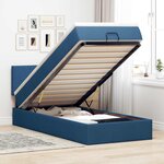 vidaXL Lit ottoman avec matelas bleu 90x200 cm tissu