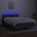 vidaXL Sommier à lattes de lit et matelas et LED Gris foncé 140x190 cm