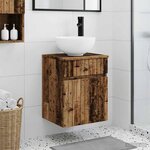 vidaXL Meuble de lavabo mural Bois ancien 39 x 35 x 63 cm