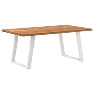 vidaXL Table à manger marron clair bois de chêne massif rectangulaire