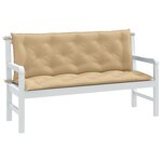 vidaXL Coussins de banc de jardin lot de 2 beige mélangé tissu