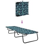 vidaXL Chaise longue pliante avec coussin Vert 56 x 189 x 87 cm tissu