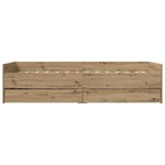 vidaXL Cadre de lit avec tiroir Chêne artisanal 90 x 200 cm Pin massif