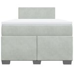 vidaXL Sommier à lattes de lit et matelas gris clair 120x190cm velours