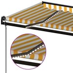 vidaXL Auvent automatique capteur de vent/LED 350x250cm Jaune et blanc
