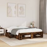vidaXL Cadre de lit sans matelas chêne fumé 140x200 cm bois ingénierie