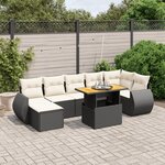vidaXL Salon de jardin 8 Pièces avec coussins noir résine tressée