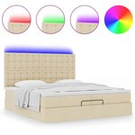 VidaXL Cadre de lit ottoman avec matelas crème 200x200cm tissu