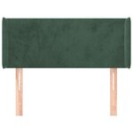 vidaXL Tête de lit avec oreilles Vert foncé 93x16x78/88 cm Velours