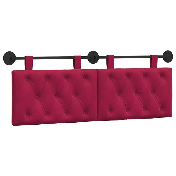 vidaXL Tête de lit suspendue Bordeaux Velours