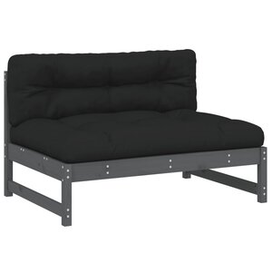 vidaXL Canapé central 120x80 cm gris bois de pin massif