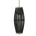 vidaXL Lampe suspendue Noir Osier 40 W 25x62 cm Ovale E27