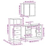 vidaXL Ensemble de meubles de salle de bain 3 Pièces Chêne fumé