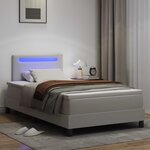 vidaXL Lit à ressorts avec matelas Blanc 120 x 190 cm Simili cuir