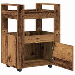 vidaXL Chariot de cuisine Bois ancien 60 x 45 x 80 cm