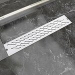 vidaXL Drain de douche linéaire 630 x 140 mm Acier inoxydable