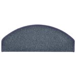 vidaXL Tapis de marches d'escalier 15 Pièces Gris foncé et bleu 65x24x4cm