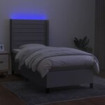 vidaXL Sommier à lattes de lit matelas LED Gris clair 80x200cm Tissu